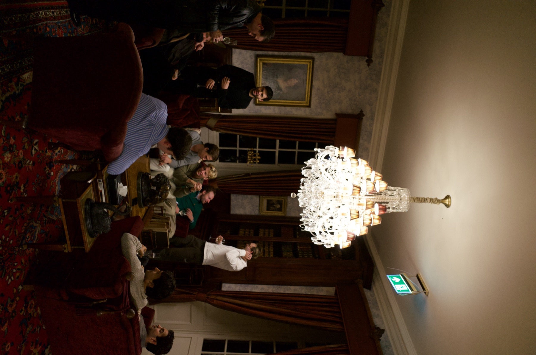 Dinner under the chandelier